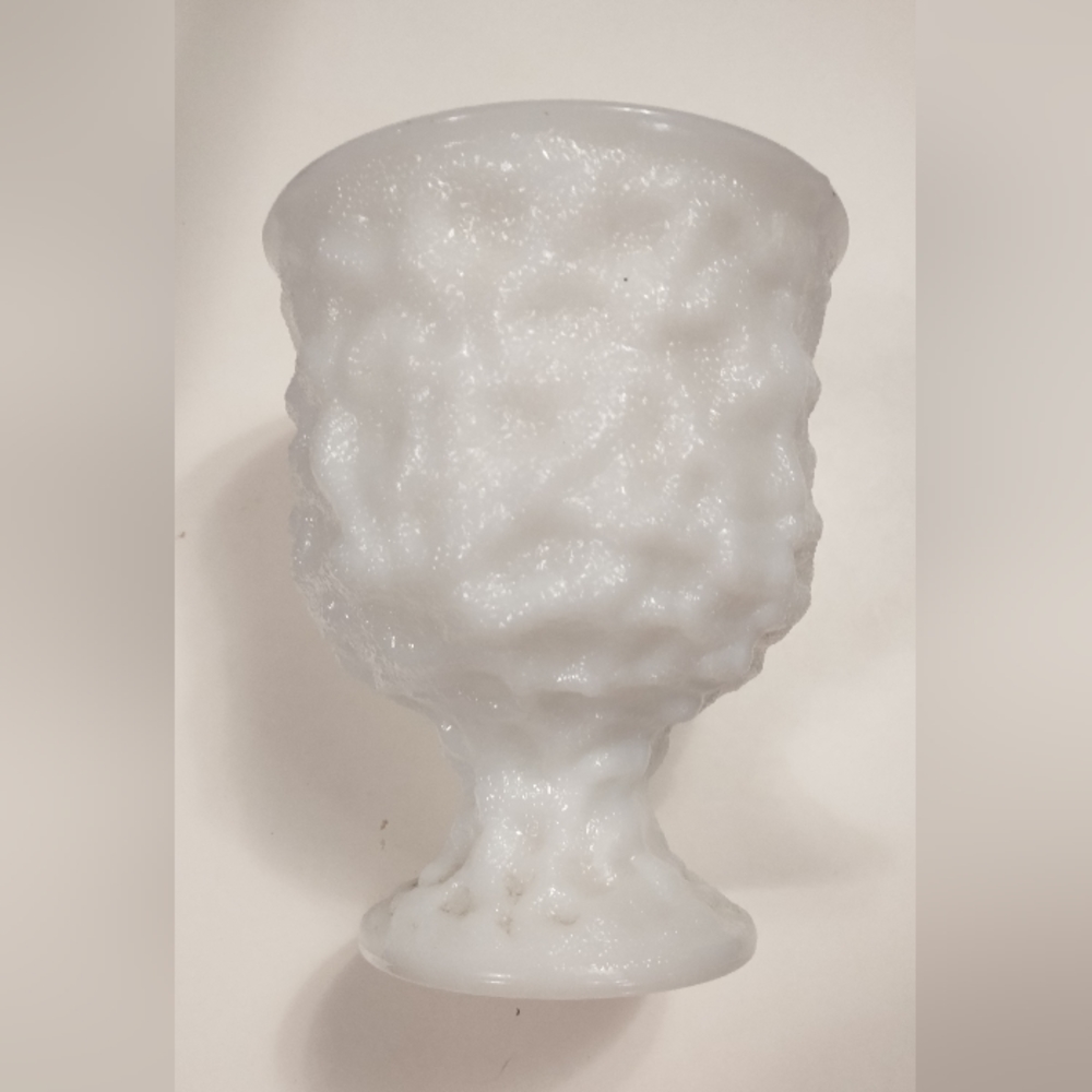 Vintage White Milk Glass Pedestal Planter/Vase by E O Brody Co Cleveland